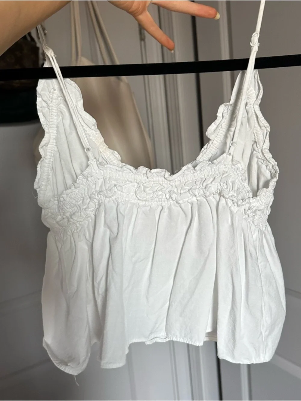 White Ruffle Trim Tank - Picture 2 of 3